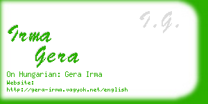 irma gera business card